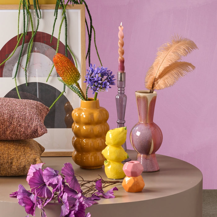 Light & Living Kunsttak Veer - Oranje - Veren - 30x59x1cm (BxHxD)