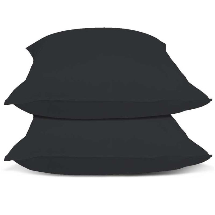 Superieur 100% Percaline katoen|Set van 2|Zwarte Kussensloop 60x70cm