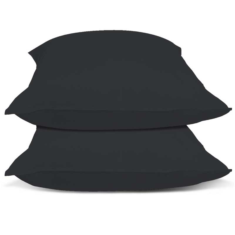 Superieur 100% Percaline katoen|Set van 2|Zwarte Kussensloop 60x70cm