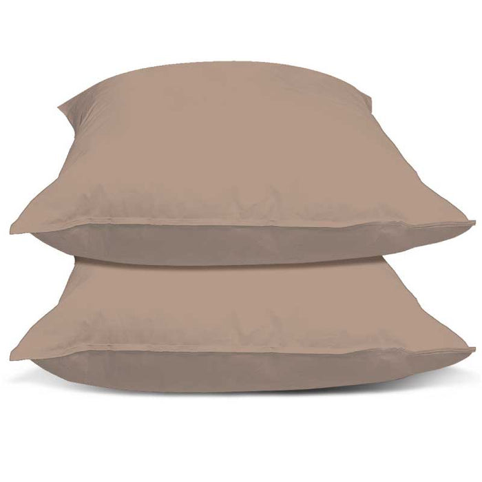 Superieur 100% Percaline katoen|Set van 2|Taupe Kussensloop 60x70cm