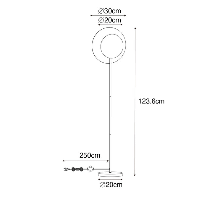 QAZQA Art Deco vloerlamp zwart met goud - Emilienne