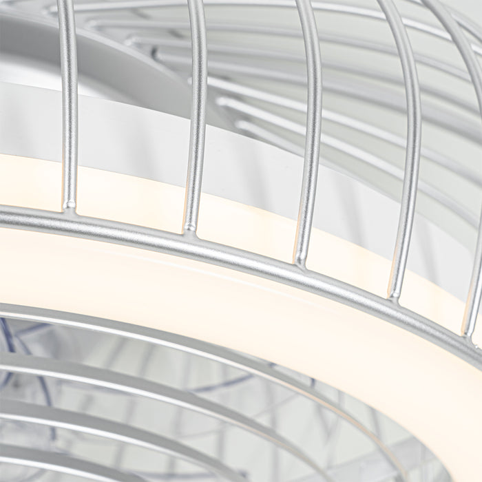 QAZQA Smart plafondventilator zilver incl. LED met afstandsbediening