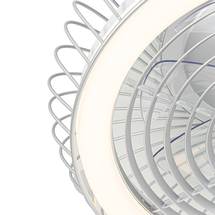 QAZQA Smart plafondventilator zilver incl. LED met afstandsbediening