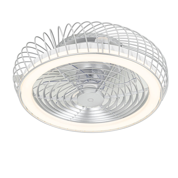 QAZQA Smart plafondventilator zilver incl. LED met afstandsbediening