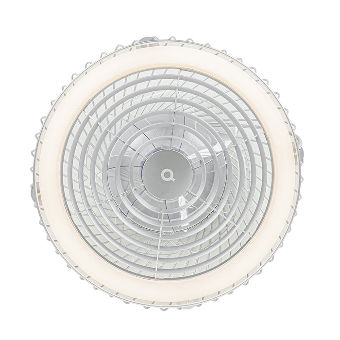 QAZQA Smart plafondventilator zilver incl. LED met afstandsbediening