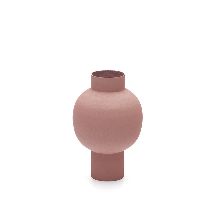 Kave Home - Metalen vaas Celra bruin 21 cm