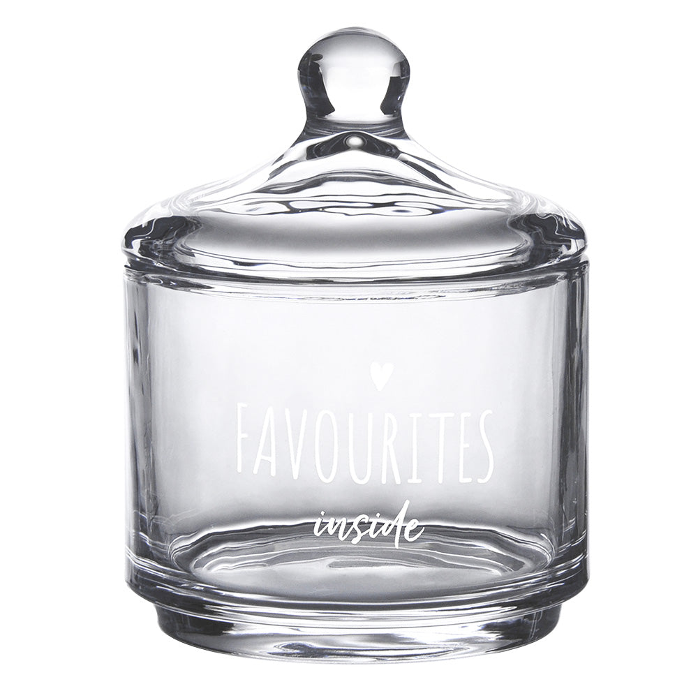 Clayre & Eef Voorraadpot Deksel  Ø 10x13 cm Glas Rond Hart Favourites