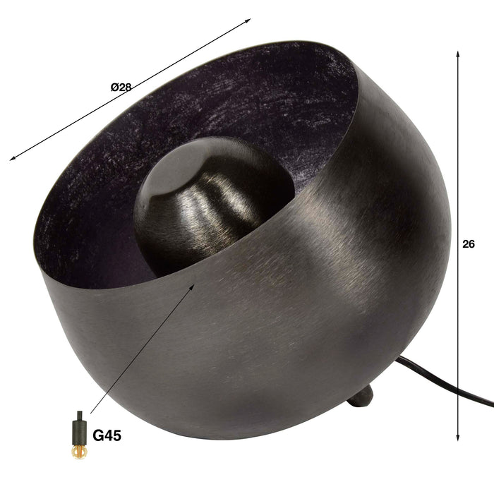 by fonQ  Babet Tafellamp Ø 28 cm - Zwart Nikkel