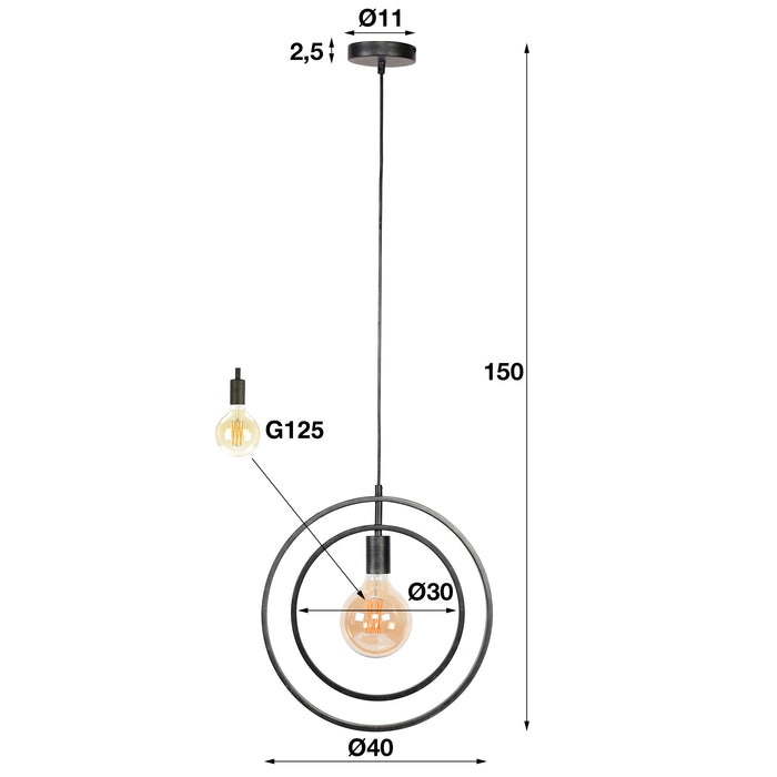 by fonQ  Thom Hanglamp 1-lichts - Charcoal