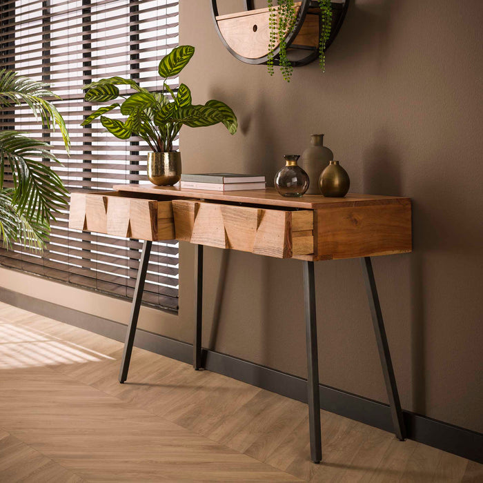 by fonQ  Demi Sidetable met 2 Lades - Acaciahout