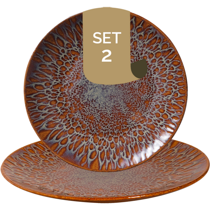 Palmer Bord coupe Magmatic 21 cm Bruin Stoneware 2 stuk(s)