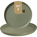 Palmer Bord Sandy Loam 28 cm Groen Stoneware 2 stuk(s)
