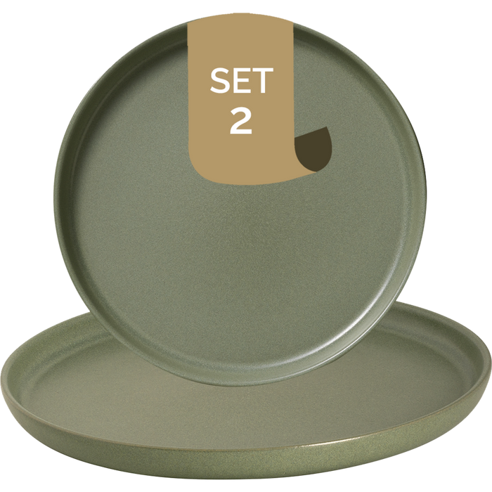 Palmer Bord Sandy Loam 28 cm Groen Stoneware 2 stuk(s)