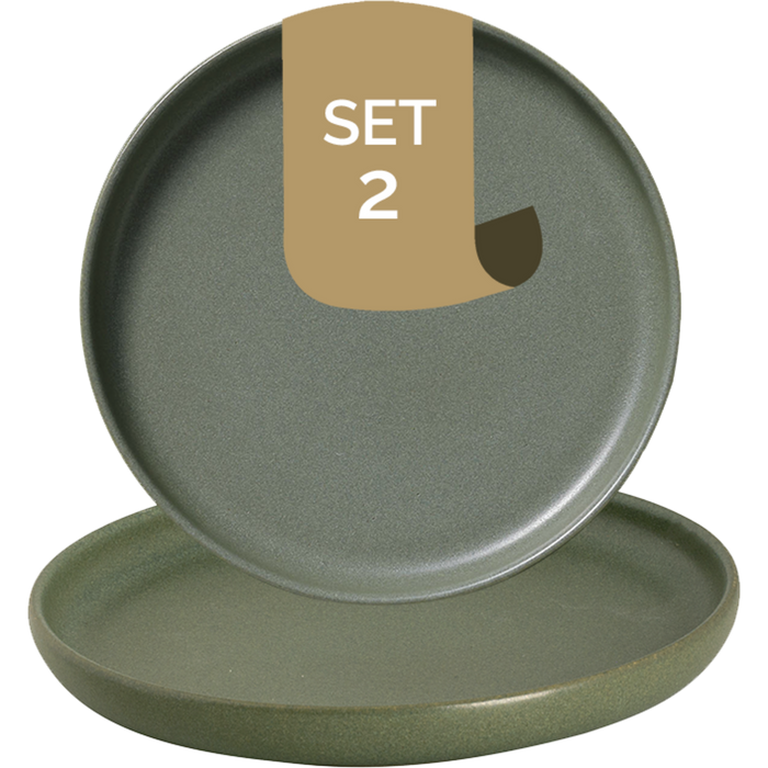 Palmer Bord Sandy Loam 17 cm Groen Stoneware 2 stuk(s)