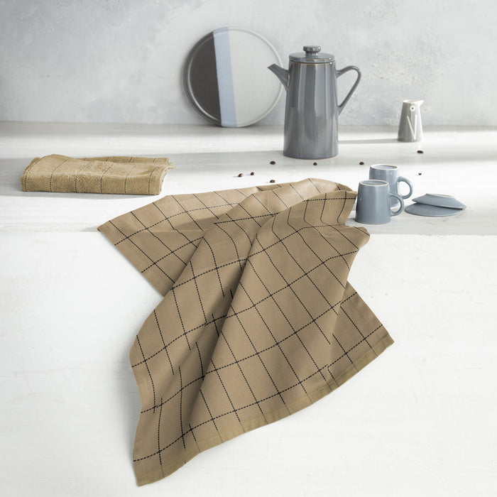 DDDDD theedoek Fence - 60x65 cm - Sand - 6 stuks