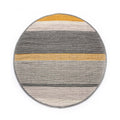 Nordic Weavers Rond wollen vloerkleed strepen Lett - okergeel|grijs -