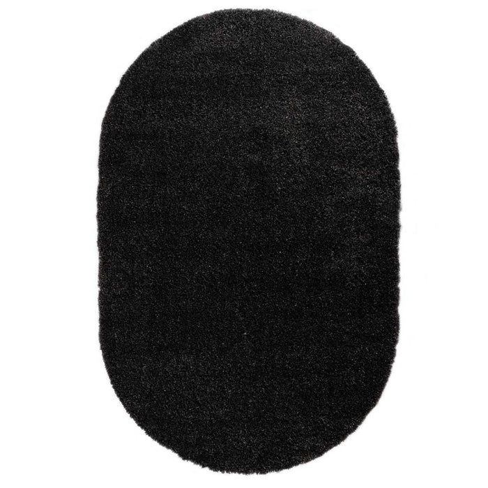 Tapeso Ovaal hoogpolig vloerkleed - Cozy Shaggy - antraciet - 120x180