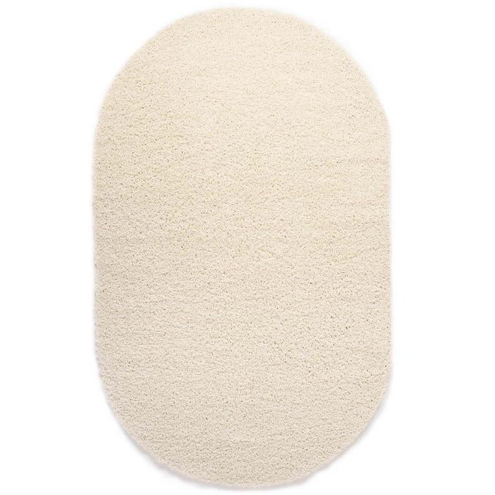 Tapeso Ovaal hoogpolig vloerkleed shaggy Trend effen - ivoor - 240x340