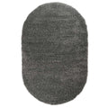 Tapeso Ovaal hoogpolig vloerkleed - Cozy Shaggy - grijs - 300x400 cm
