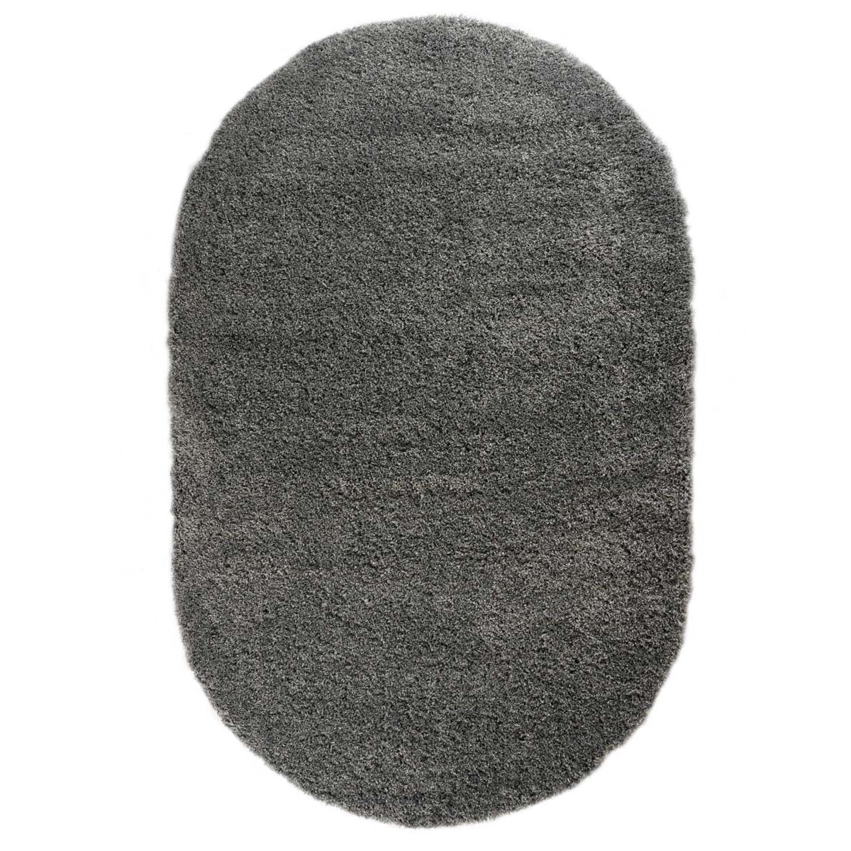 Tapeso Ovaal hoogpolig vloerkleed - Cozy Shaggy - grijs - 300x400 cm