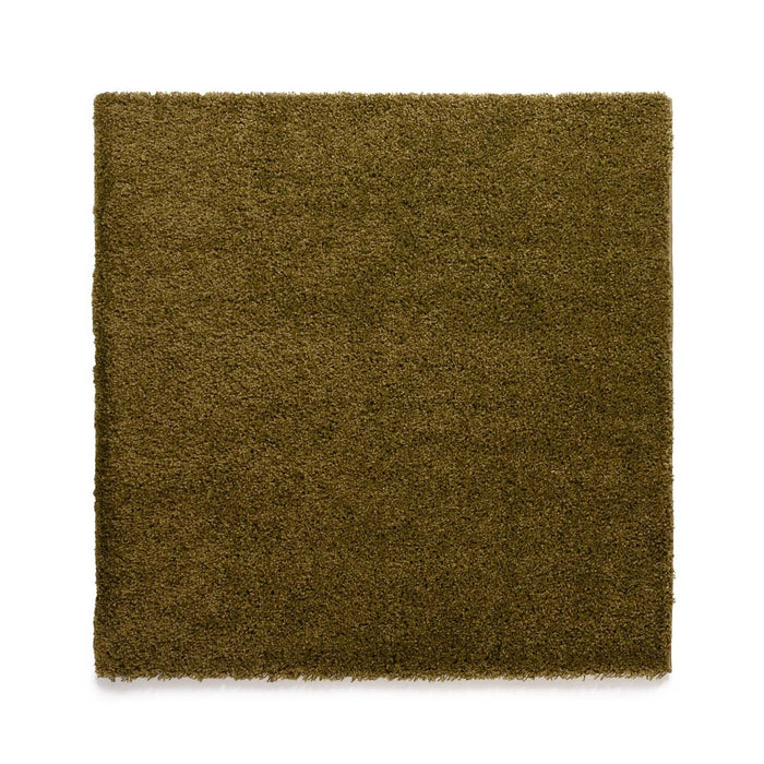 Tapeso Vierkant hoogpolig vloerkleed shaggy Trend effen - olijfgroen -