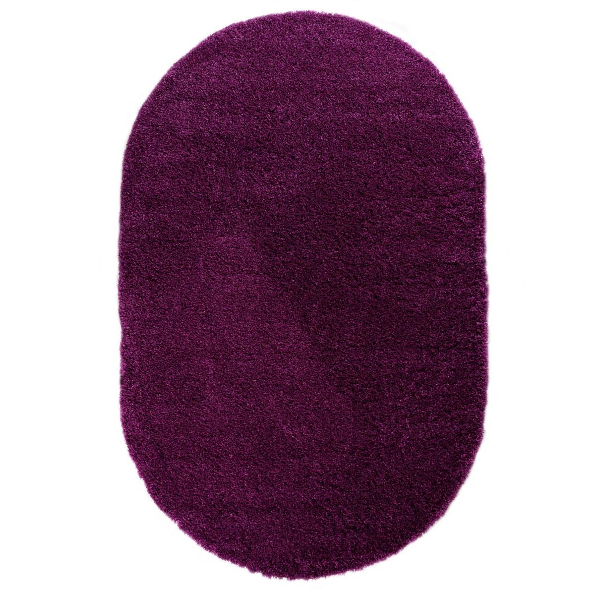 Tapeso Ovaal hoogpolig vloerkleed - Cozy Shaggy - paars - 120x180 cm