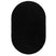 Tapeso Ovaal hoogpolig vloerkleed shaggy Trend effen - zwart - 100x150