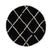 Boho&me Rond hoogpolig vloerkleed ruiten Artisan - zwart|wit - 100 cm