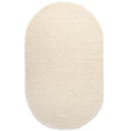 Tapeso Ovaal hoogpolig vloerkleed shaggy Trend effen - ivoor - 150x240