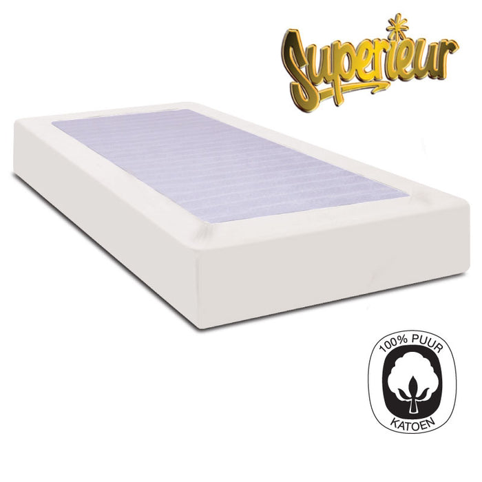 Superieur Wit Percaline Katoenen Hoeslaken 200x220cm