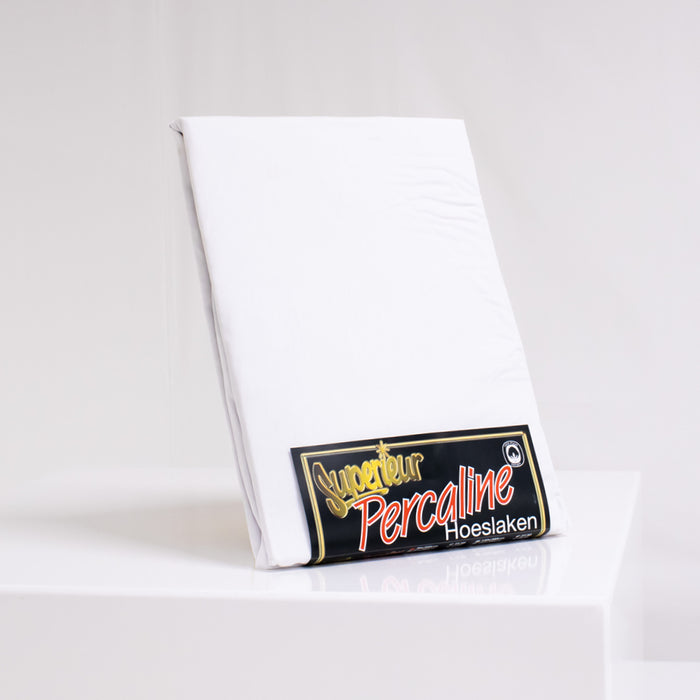 Superieur Wit Percaline Katoenen Hoeslaken 180x200cm
