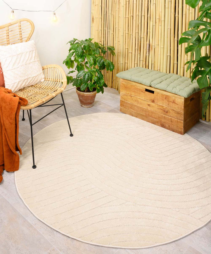 Boho&me Rond buitenkleed - Verano wit - 80 cm rond