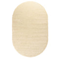 Tapeso Ovaal hoogpolig vloerkleed shaggy Trend effen - crème - 200x300