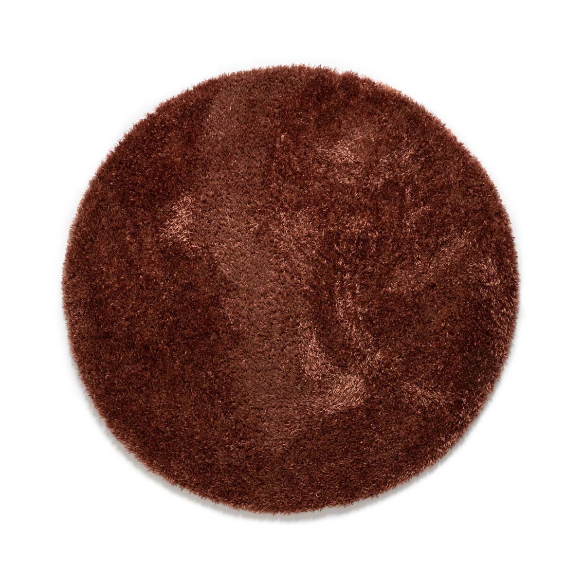 Tapeso Rond hoogpolig vloerkleed velours Posh - koper - 80 cm rond