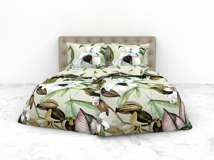 Heckett Lane Dekbedovertrek Bamboe Katoen Satijn Livia - green