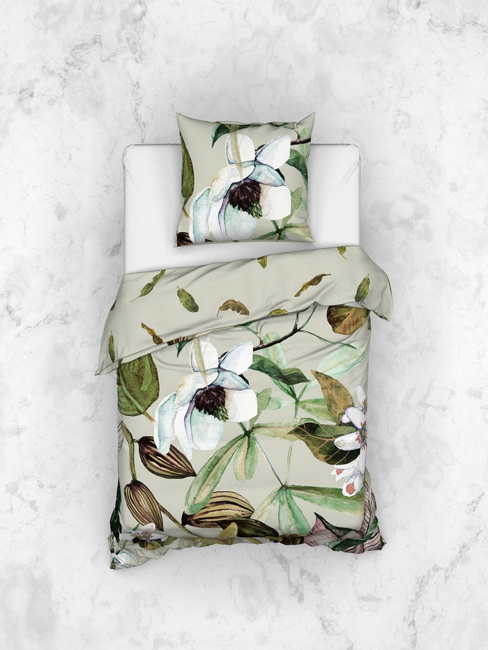 Heckett Lane Dekbedovertrek Bamboe Katoen Satijn Livia - green