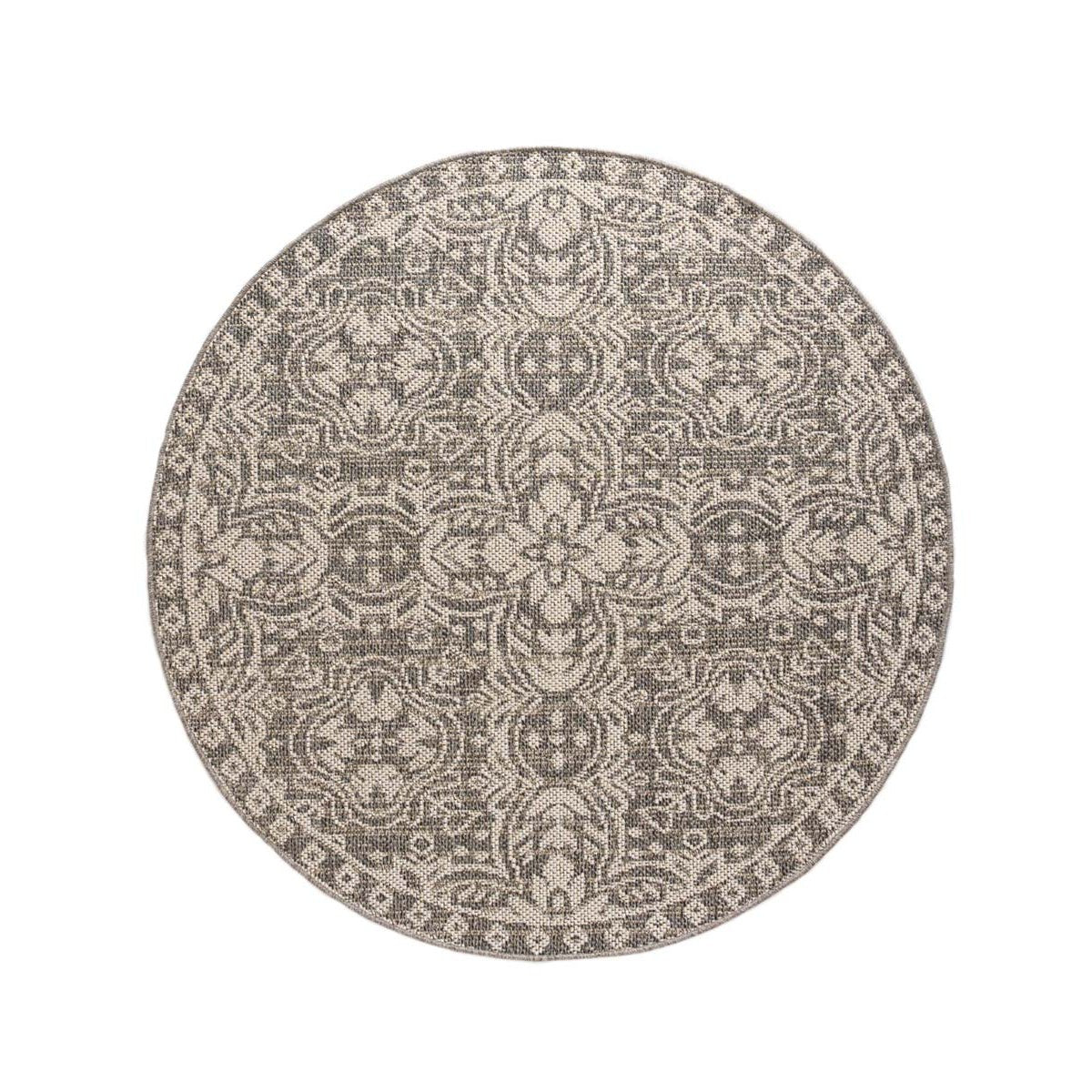 Boho&me Rond buitenkleed Sunny Oriental - grijs - 100 cm rond