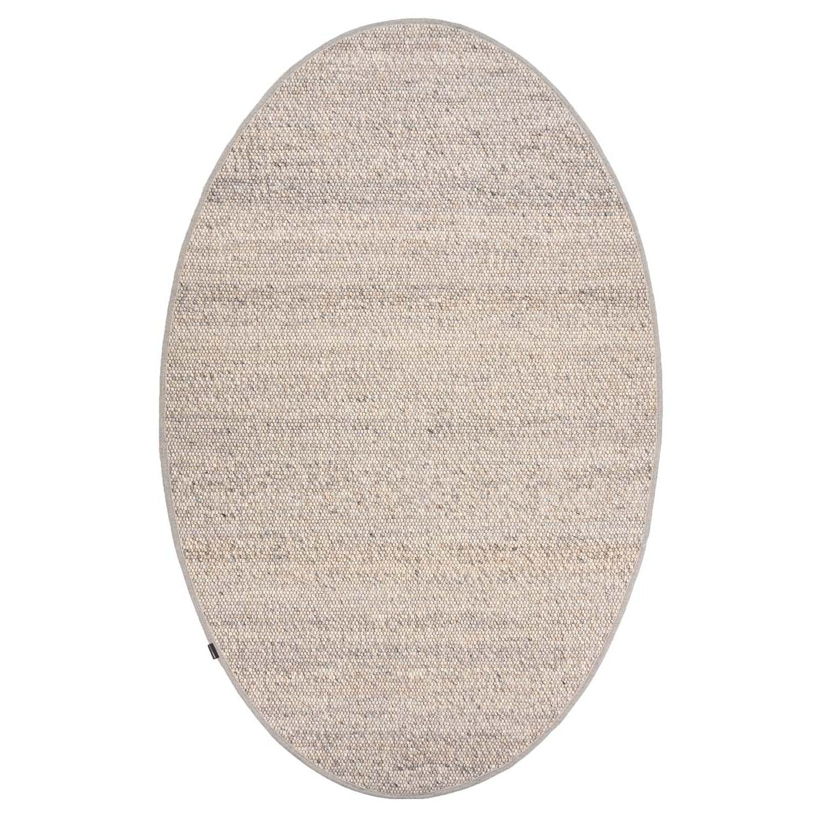 Nordic Weavers Wollen vloerkleed ovaal - Lett lichtgrijs - 205x305 cm