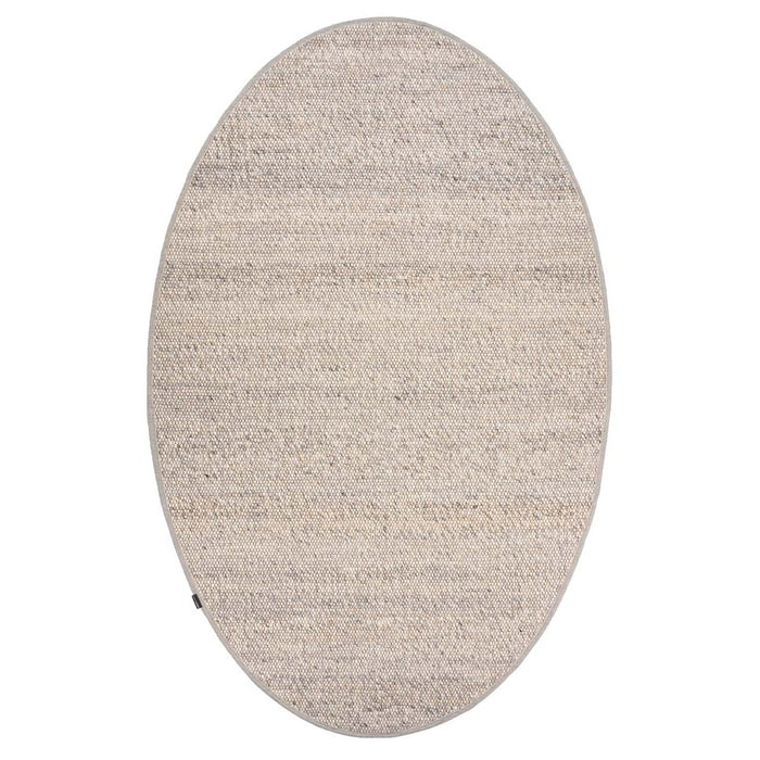 Nordic Weavers Wollen vloerkleed ovaal - Lett lichtgrijs - 205x305 cm
