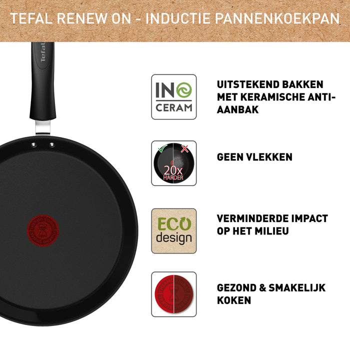 Tefal Renew Black ON Keramische Pannenkoekpan Ø 25 cm