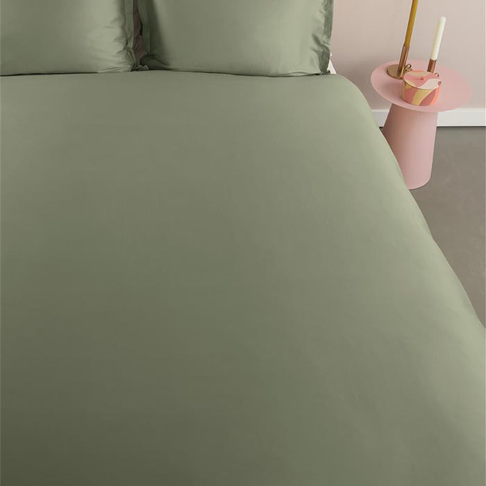Ambiante Satin Dekbedovertrek 140 x 200/220 cm - Donkergroen