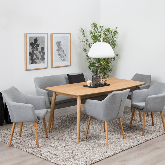 by fonQ basic Rounded Eettafel - 150 x 80 cm - Eiken/Bruin