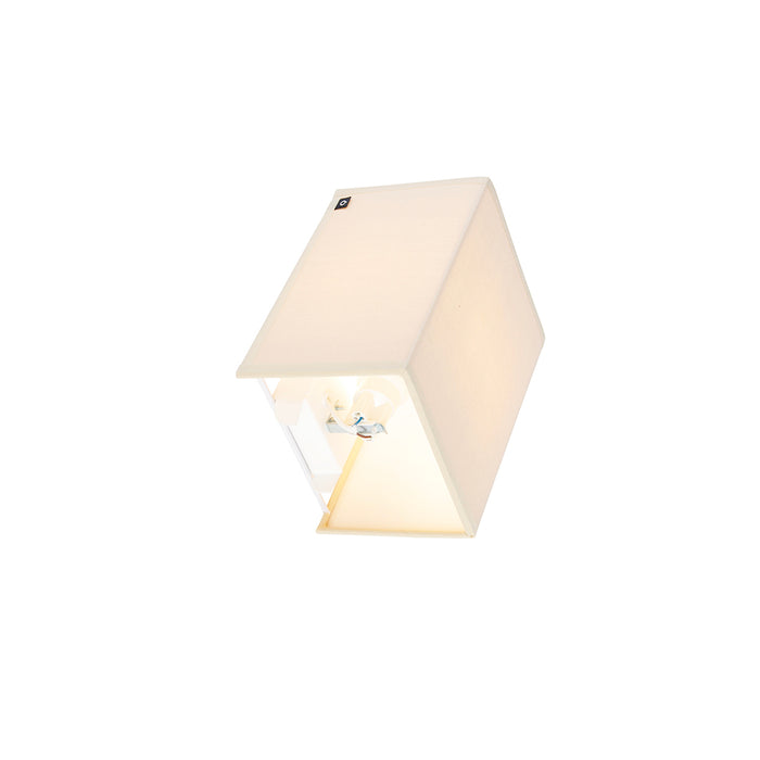 QAZQA Landelijke wandlamp beige met stoffen kap - Vete