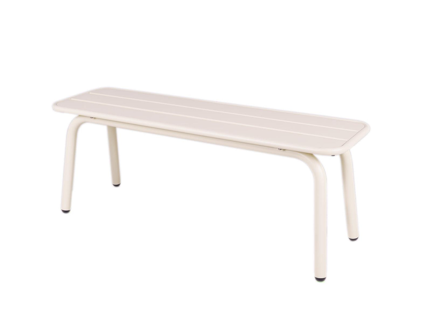 Metalen tuinbank 120 cm ivoor - zonder rugleuning