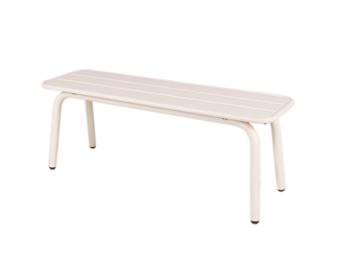 Metalen tuinbank 120 cm ivoor - zonder rugleuning