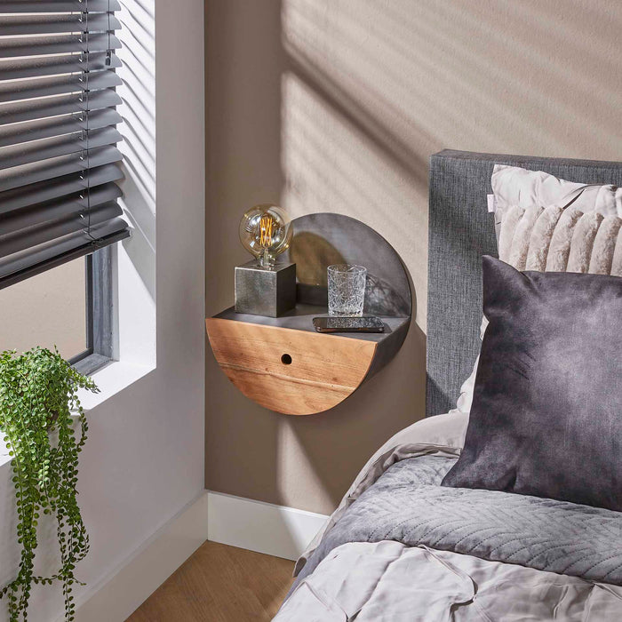 MOOS Fabian Wandkastje Ø 40 cm - Acaciahout