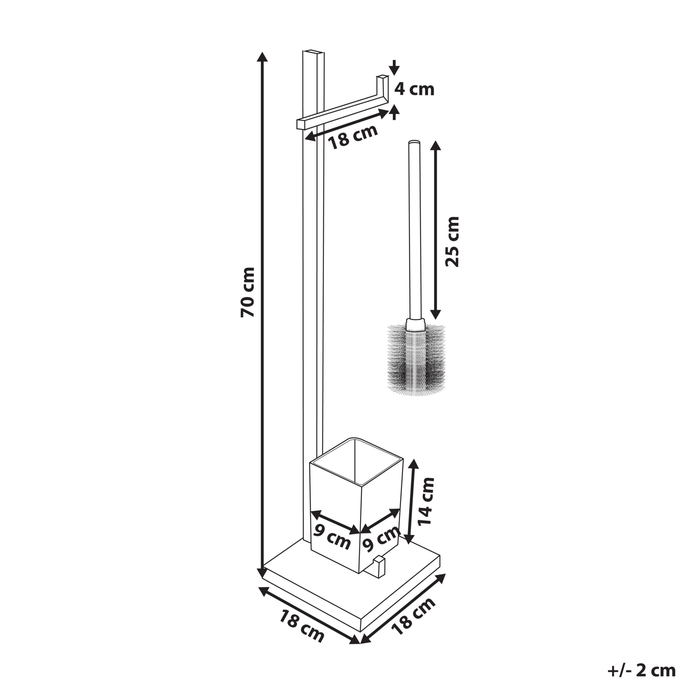 Beliani - ULAPES - Toiletrol en borstelhouder - Zwart - Staal