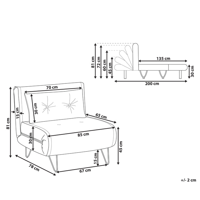 Beliani - VESTFOLD - Slaapbank - Zwart - Fluweel