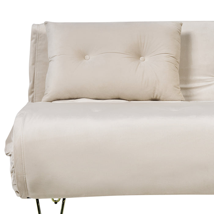 Beliani - VESTFOLD - Slaapbank 2-zits - Lichtbeige - Fluweel