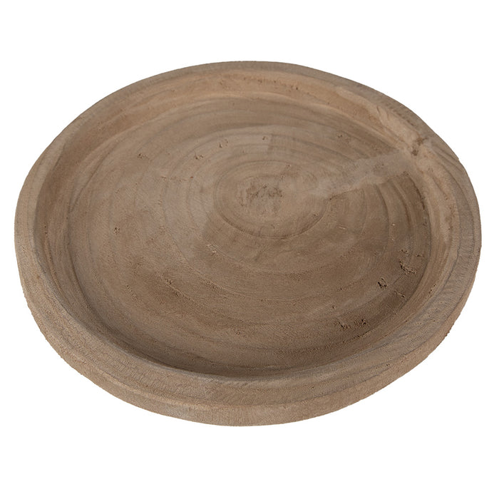 Clayre & Eef Serveerschaal  Ø 26x3 cm Bruin Hout Rond Presenteerschaal